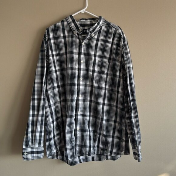 CHAPS Black White Plaid Button Down Shirt XXL - Picture 1 of 7